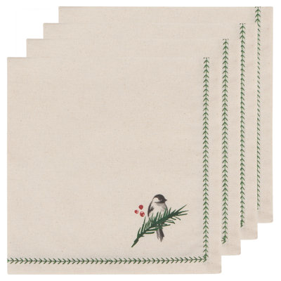 Serviette 100% coton oiseaux de la forêt
