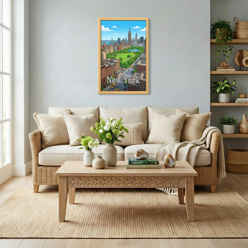 Paysages pittoresques et urbains de New York avec Central Park, H 30 po x l 20 po