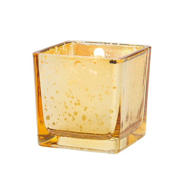 Glass Tabletop Candle Accessories (Set of 12) Mercer41 Color: Gold, Size: 4.4 H x 8.7 W x 11.2 D