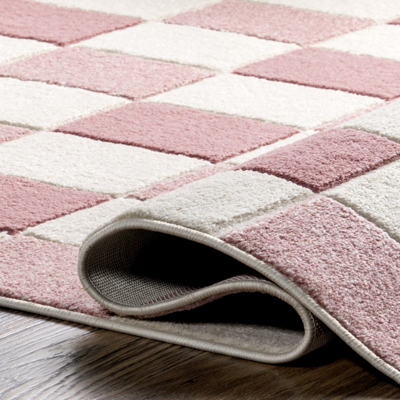 Aubrey Checkered Kids Area Rug, Rectangle 6'7" x 9'