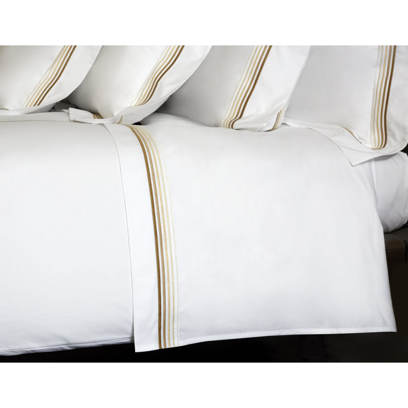 Casale Flat Sheet, King Flat Sheet, White/Natural