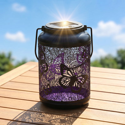 Lanterne suspendue solaire Butterfly Shadow Projection