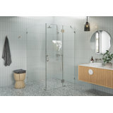 Halo 48 in. x 47 in. x 78 in. 90-degree Fully Frameless Glass Hinged Shower Enclosure
