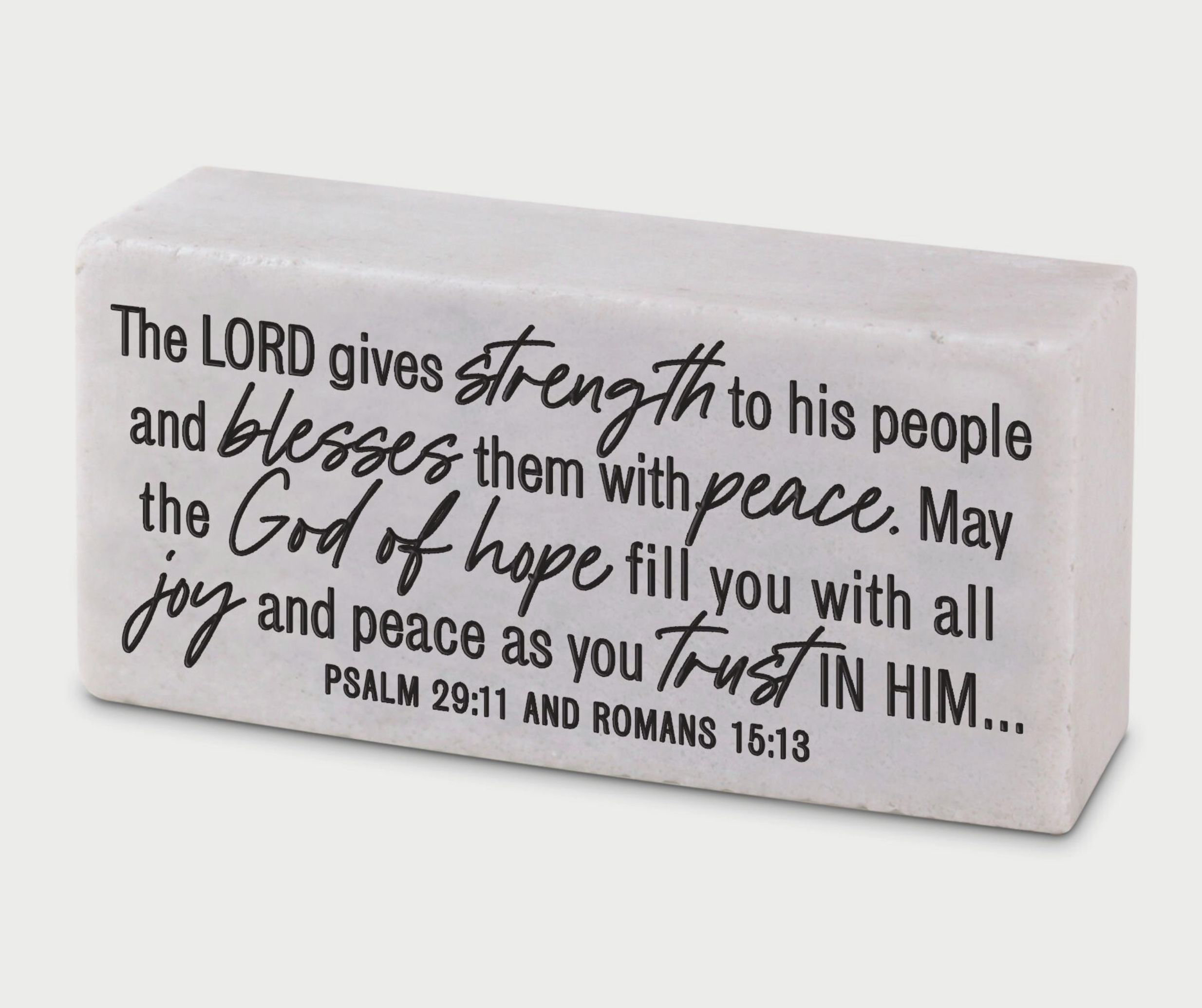 Ebern Designs Scripture Block The Lord Gives Strength | Wayfair