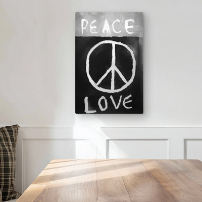 Peace Love -  Industrial Metal Print for Home Decor