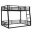 Lit superposé en métal pour adolescents et adultes, structure robuste, peu encombrante, sans bruit, sans sommier, noir-605940968