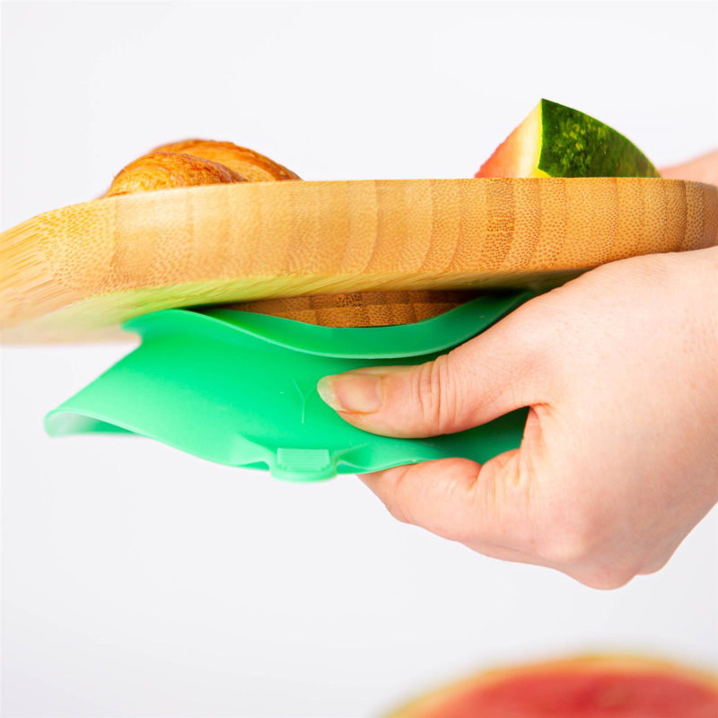 Tiny Dining - Divided Bamboo Suction Plate, Green
