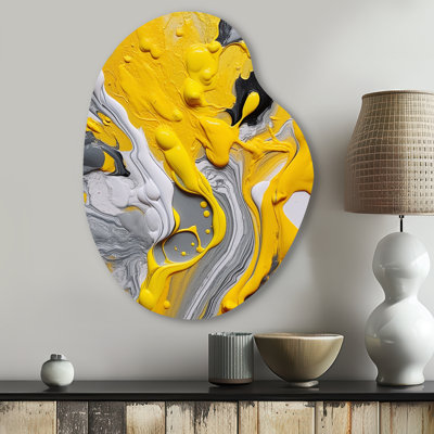 Cheyna - Abstract Irregular Shape Metal Wall Decor, Modern Asymmetrical Metal Art Print