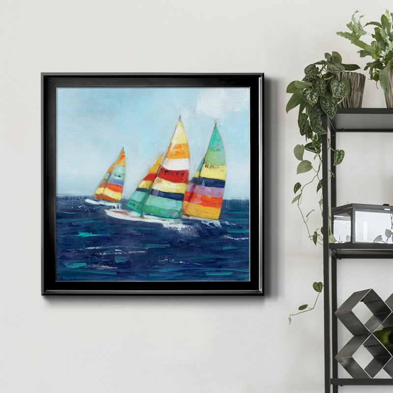 Wind Wind - Peinture sur toile encadrée, Toile avec cadre noir, H 26,5 po x l 26,5 po x P 1,5 po