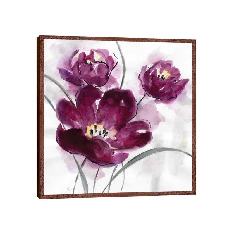 My Magenta II by Nan - Painting on Canvas, Classic Brown Wood Framed, 93.98 cm H x 93.98 cm W