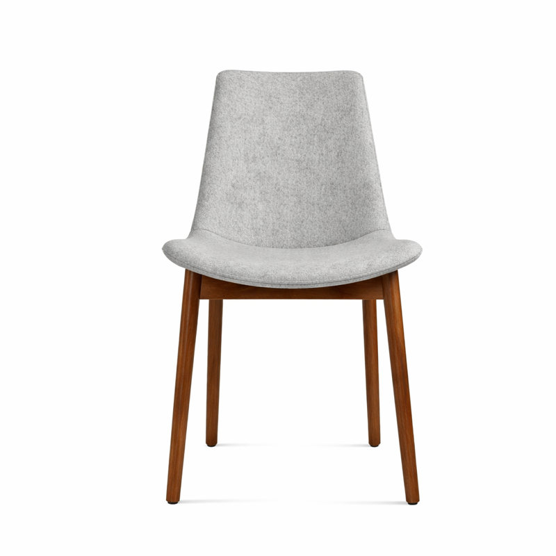 Chaise de salle à manger en bois Eiffel, Noyer, Laine argentée