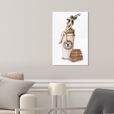 Impression sur toile Fashion and Glam «Cafe Au Lait Paris Dark» par Oliver Gal