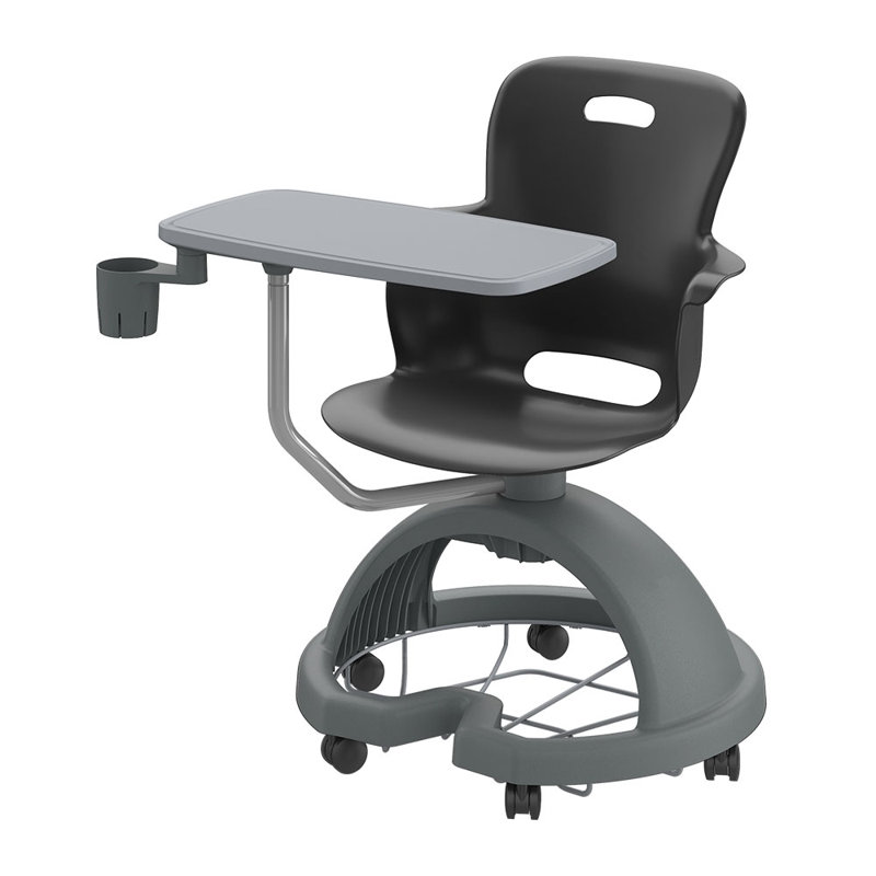 Ethos Storage Base, Active Learning Chair With Tablet Arm And Cupholder, Hard Wheel Casters, Black