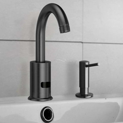 Commercial Dark Oil Rubbed Bronze Touchless Automatic Sensor Faucet Manual Soap Dispenser
