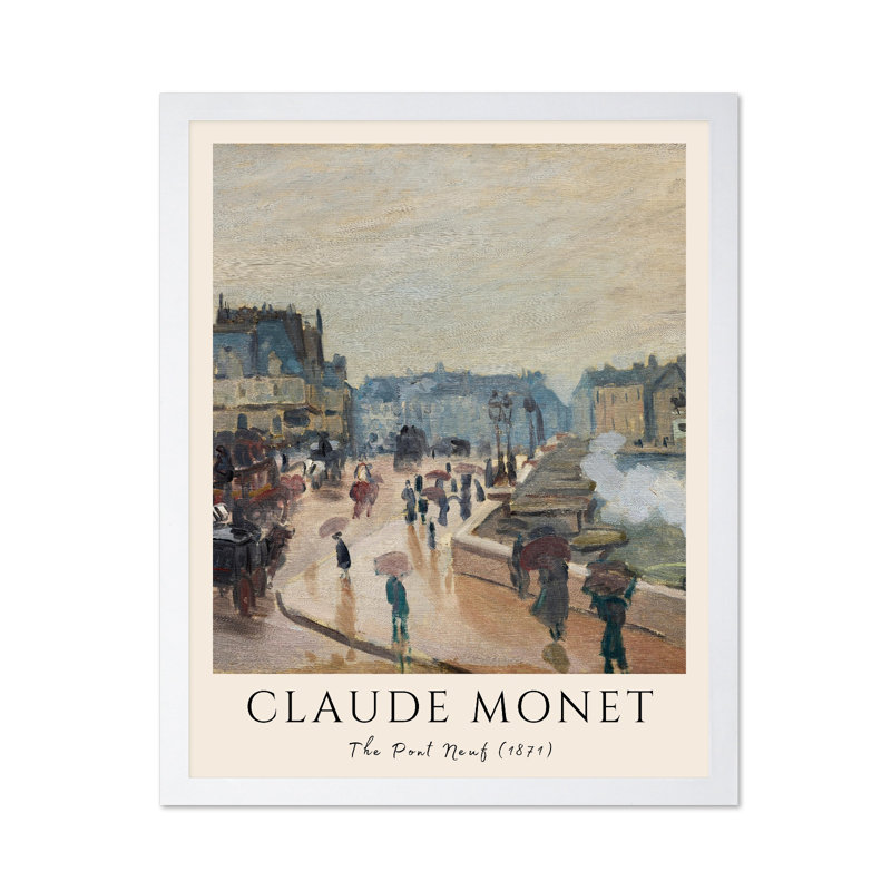 Claude Monet - Pont Neuf, Poster, White Framed, 08"H x 10"W