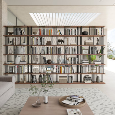 86.2" H x 189" W Iron Library Bookcase