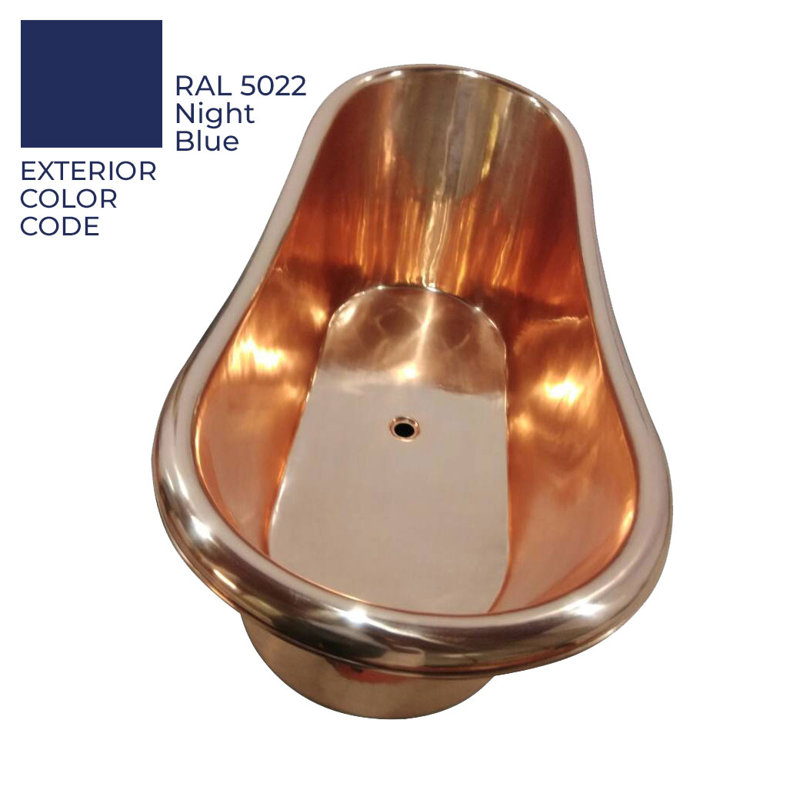 1676mm x 724mm Freestanding Soaking Copper Bathtub