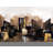 Brown Abstract Cityscape Modern Cities Polyester Placemat