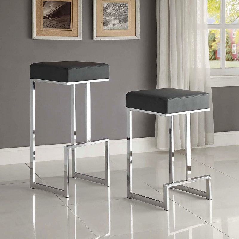 Tabouret de bar rembourré, Gris