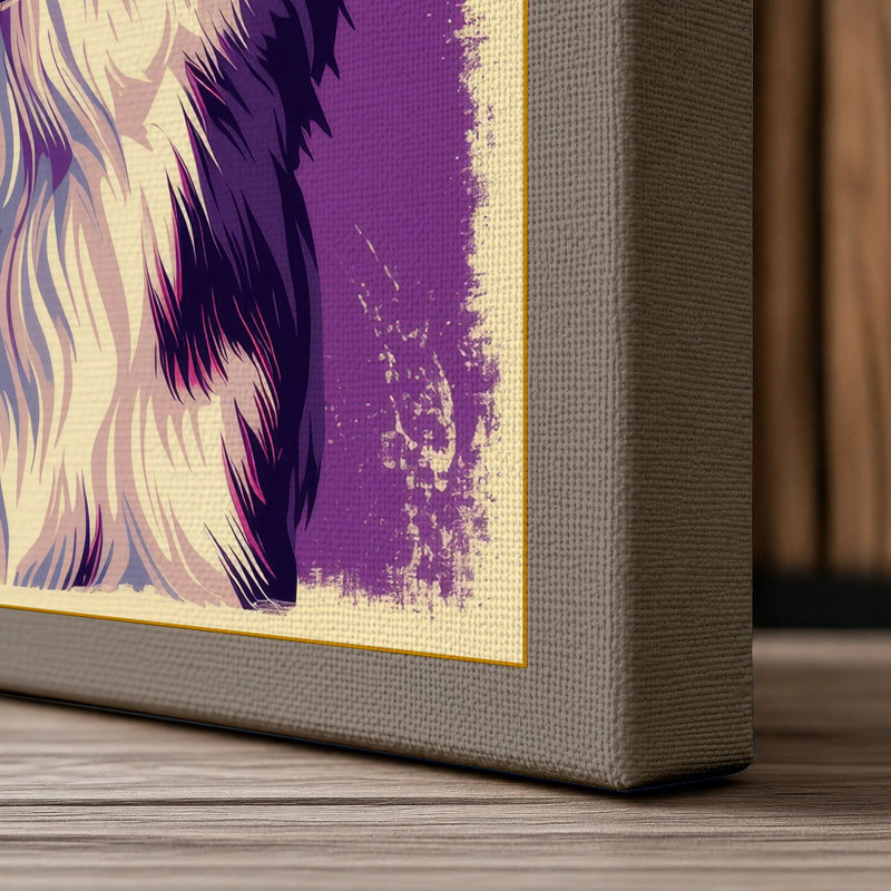 Cheerful Collie Modern - Wrapped Canvas, 24x16 - 61.0 x 40.6 cm, Taupe Border