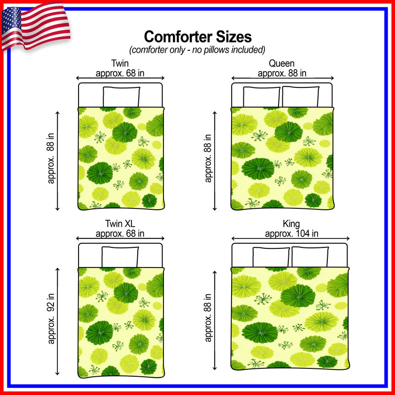 Floral Bedding Pattern Comforter Scandinavian, Twin Extra Long