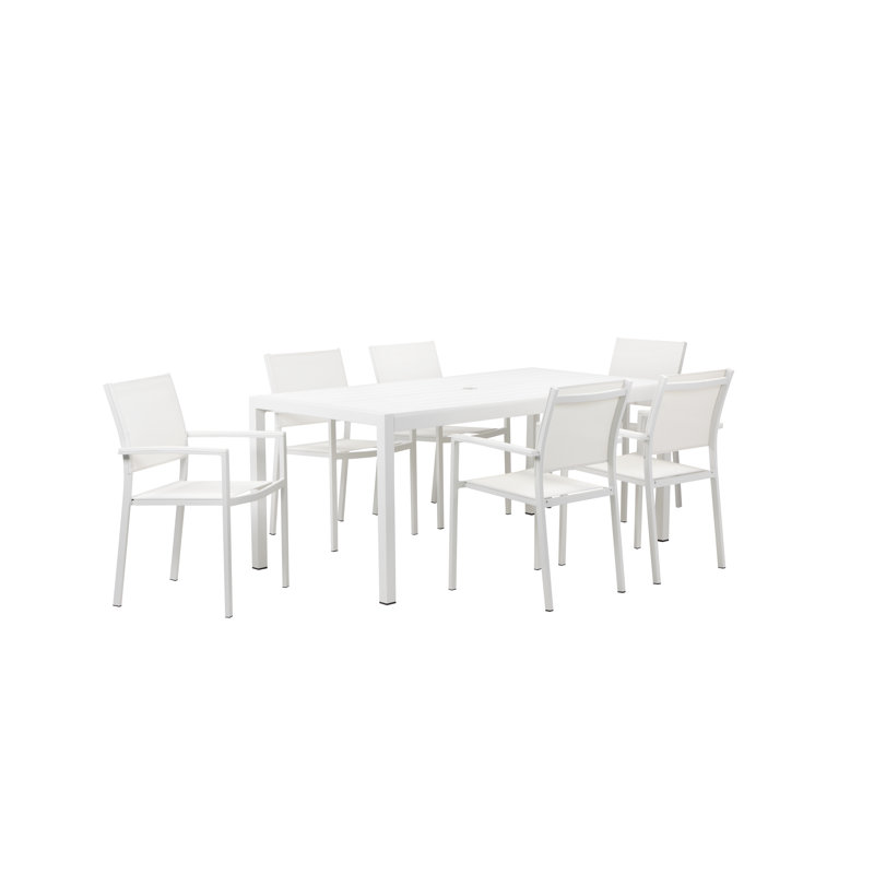 Ensemble de salle à manger 13 pièces Aynura, Blanc
