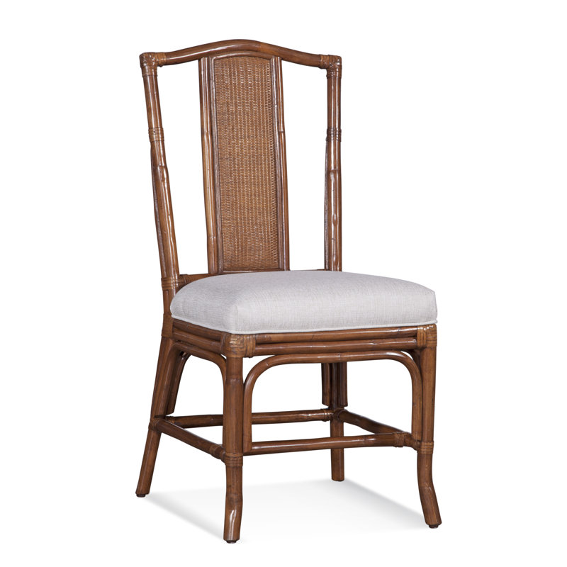 Drury Lane Slat Back Side Dining Chair, Navy Beige Stripe; 0212-61, Brass