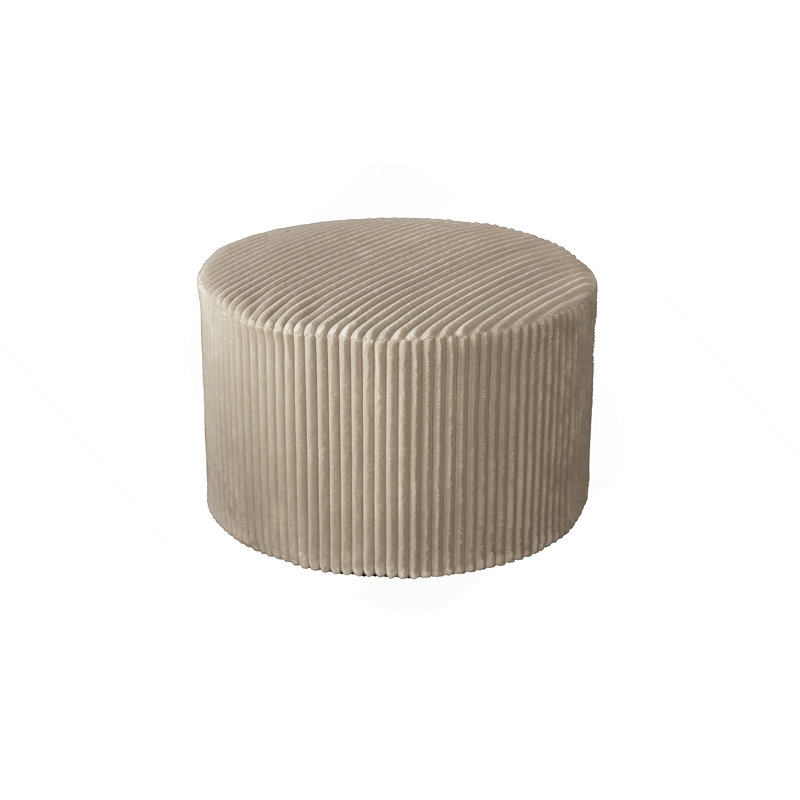 Corduroy Upholstery Full Compressed Ottoman, Camel