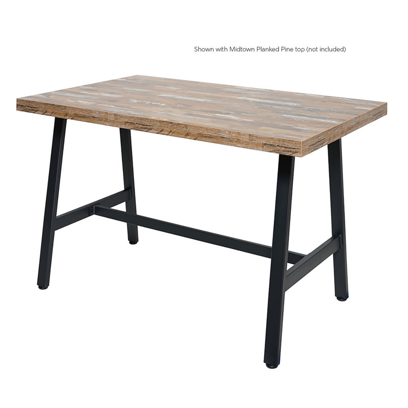 Atlas Black Powder-Coated Trestle Dining Table Base