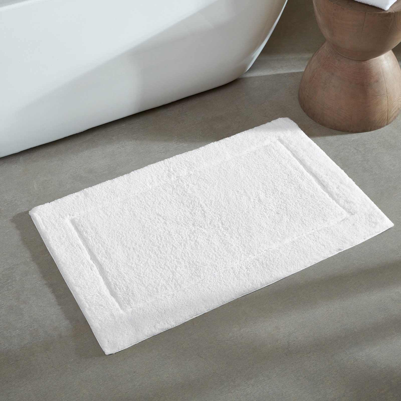 Essence Cotton Bath Rug, White