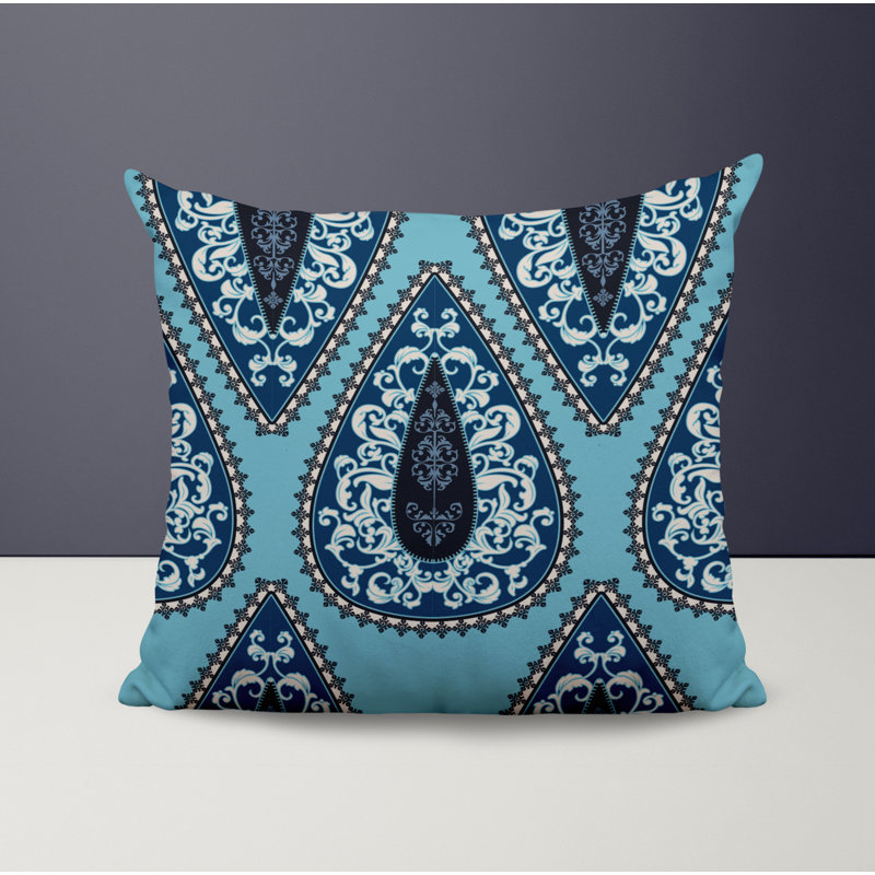 Housse et insert de coussin décoratif en polyester, L 15 po x H 15 po, Turquoise