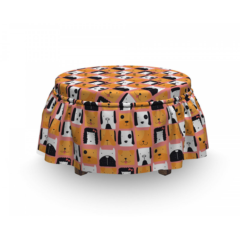 Housse pour repose-pieds amusant chiot headers