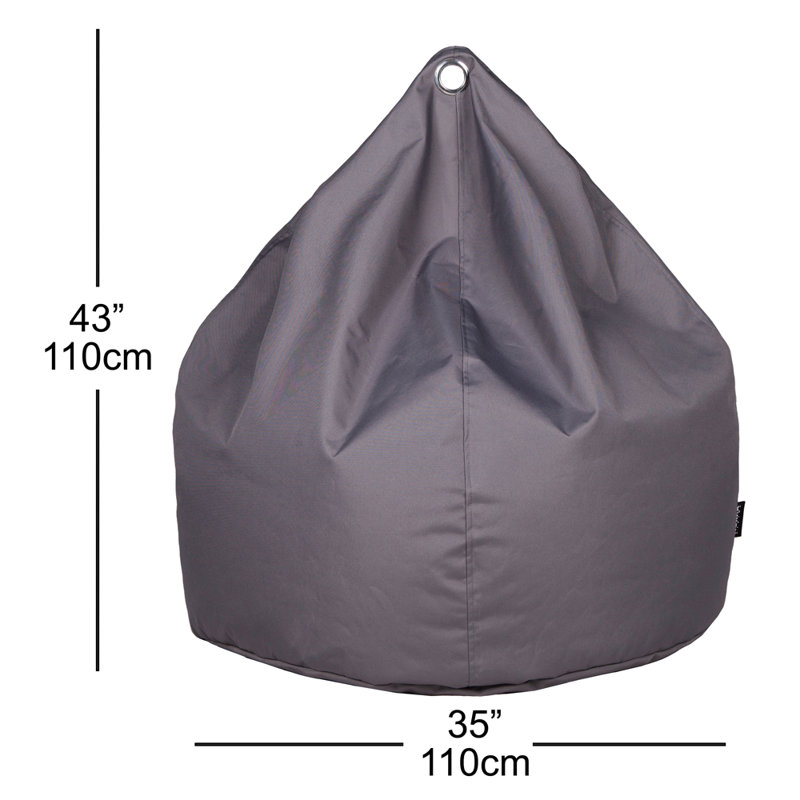 Polyester Outdoor Friendly Classic Bean Bag, Dark Grey 100% Polyester