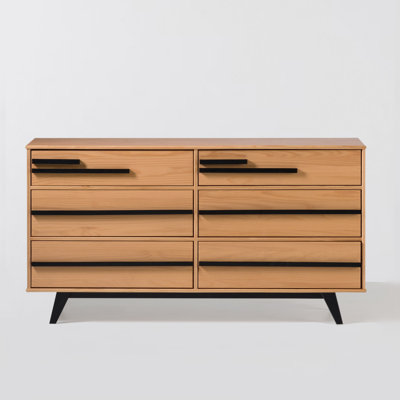 Karstynn Solid Wood 153cm W 6 - Drawer Chest of Drawers