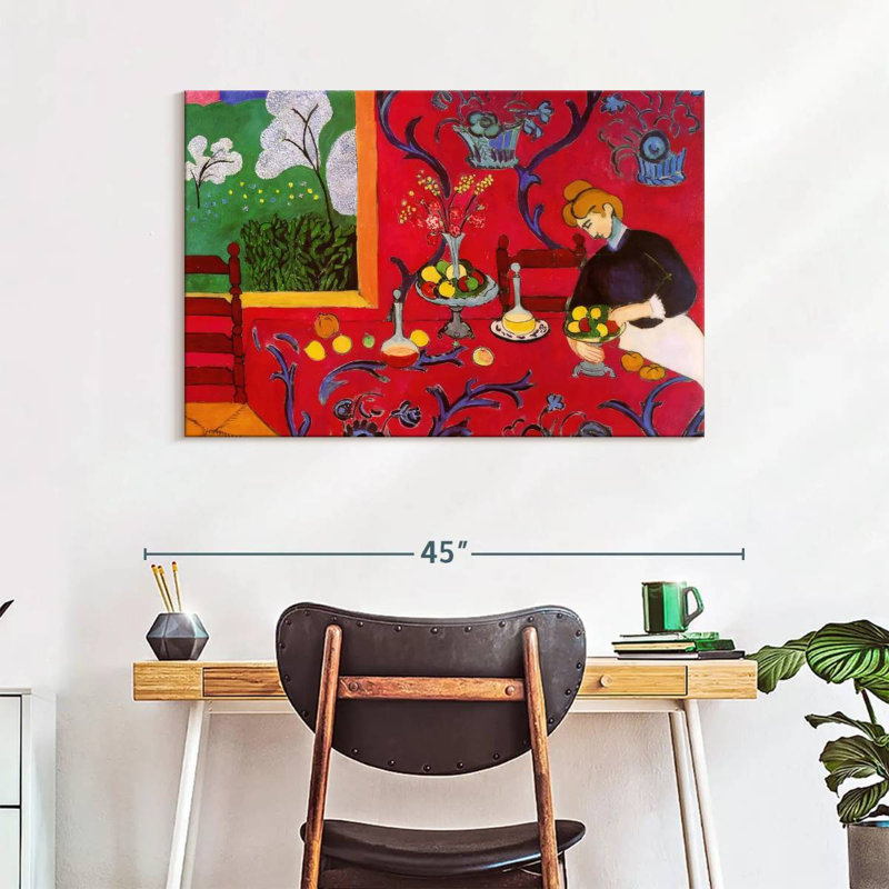Harmonie Leisha en rouge, H 26 po x l 39 po