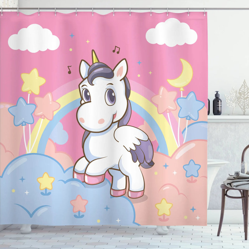 Shower Curtain with Hooks Included, 75" H x 69" W