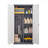 Gray Metal Large-Capacity Wardrobe With Hanging Rod And Compartments Secure Lockable Closet With Locks & Keys Steel Construction Waterproof & Fireproof Suitable For Bedroom Living Room And Laundry Room