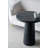 22X22x25.5" Black Round Side Table With Pedestal Base