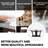 Modern 72 Inch Tempered Glass Dining Table With Curved Wood Base, No Chairs Included