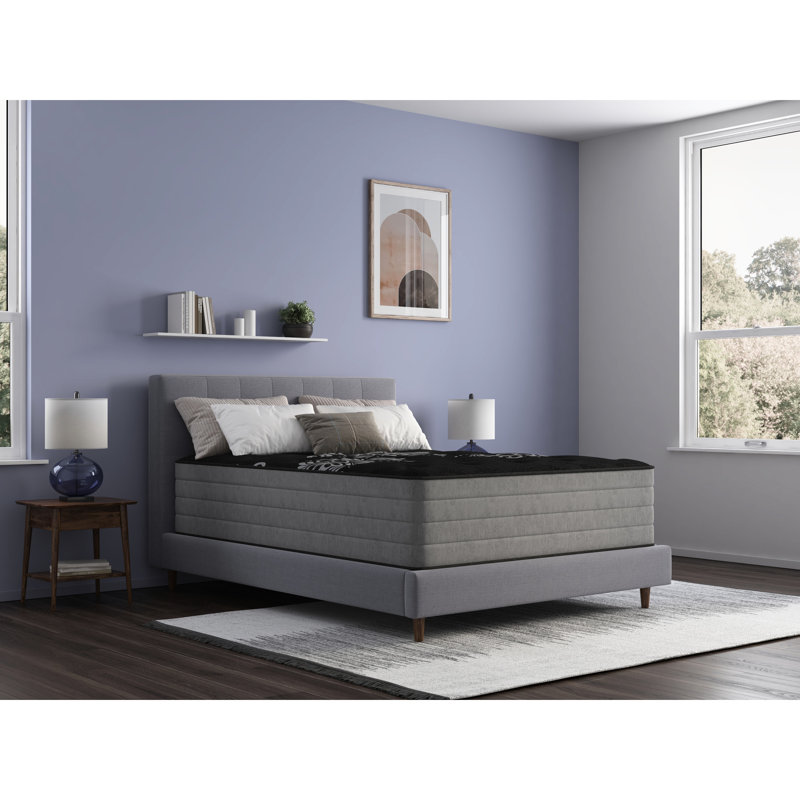 Queen Mattress 14-inch Heavy Duty Medium , Ice Cover To Provide A Cooler Sleeping Surface, 2-inch With Copper Gel, Silver, Graphite For Relief, Edge Wrapped Coils Isolate Body Movement, Adjustable