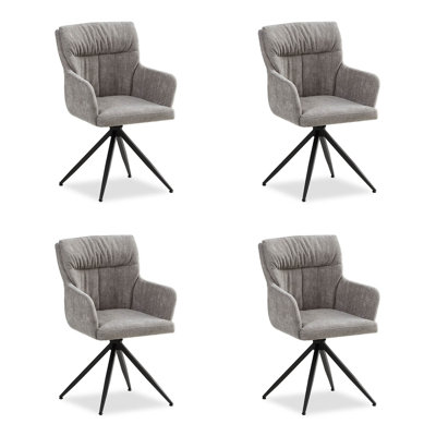 Hearston Linen Upholstered Dining Chair in Grey