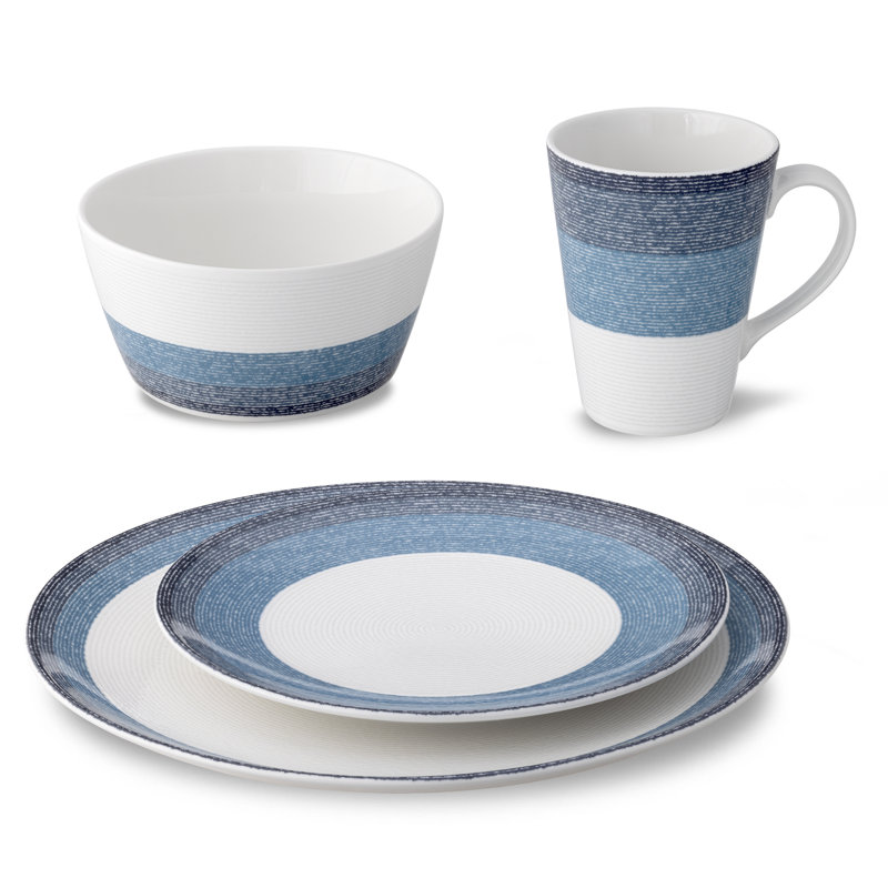 Couvert individuel 4 pièces Noritake Colorscapes Layers Coupe, Bleu marine
