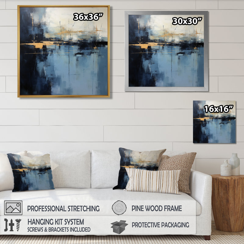 Mystery Mist In The Meadow - Art abstrait paysage mural, H 30 po x l 30 po x P 1 po, Toile tendue