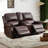 75.2" Faux Leather Power Reclining Loveseat With Nailhead Trim, Center Console, USB & Type-C Ports-1429882894