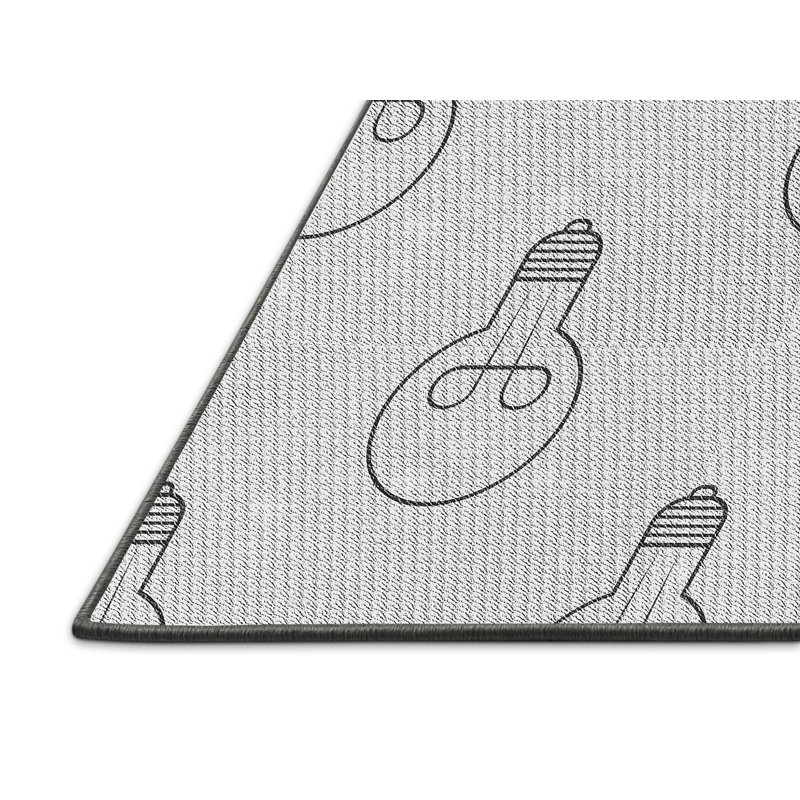 Tapis rond rond gris en laine, Rectangle 5 pi x 7 pi