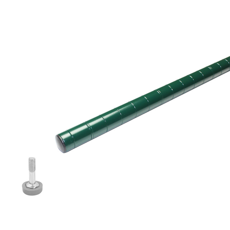 Poteau avec pied de nivellement, Époxy vert, H 33 po x l 1 po x P 1 po