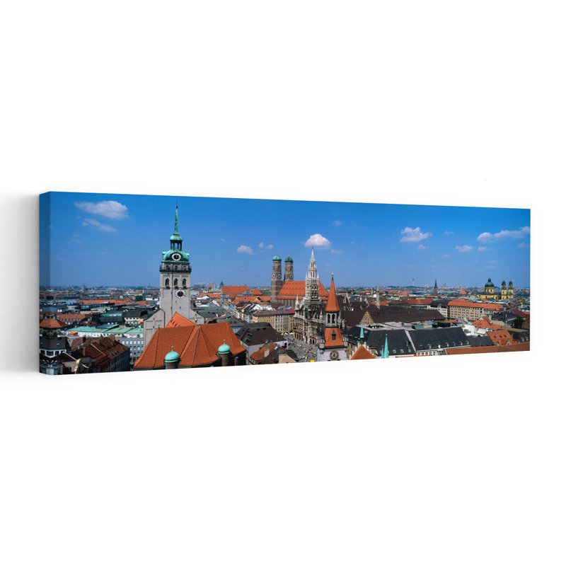 Cityscape Munich Germany by K. H. Hanel - Wrapped Canvas Panoramic Print, 40.64 cm H x 121.92 cm W