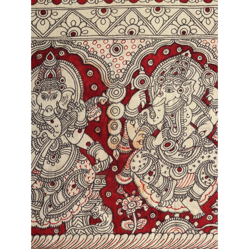 Ashtavinayak - Huit formes de Ganesha | Kalamkari, peinture sur coton