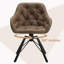 Aaidah 44.5cm H Tufted Upholstered Metal Armchair-1538125105