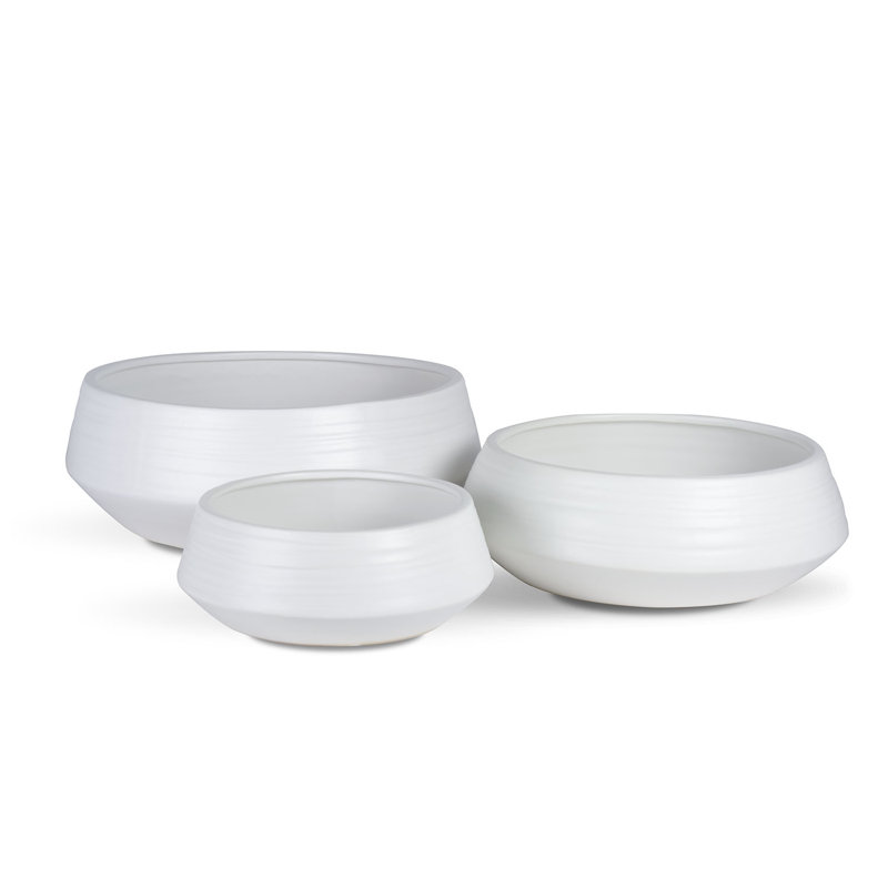 Pot à fleurs Wimbish, Blanc, H 6 po x l 17 po x P 17 po